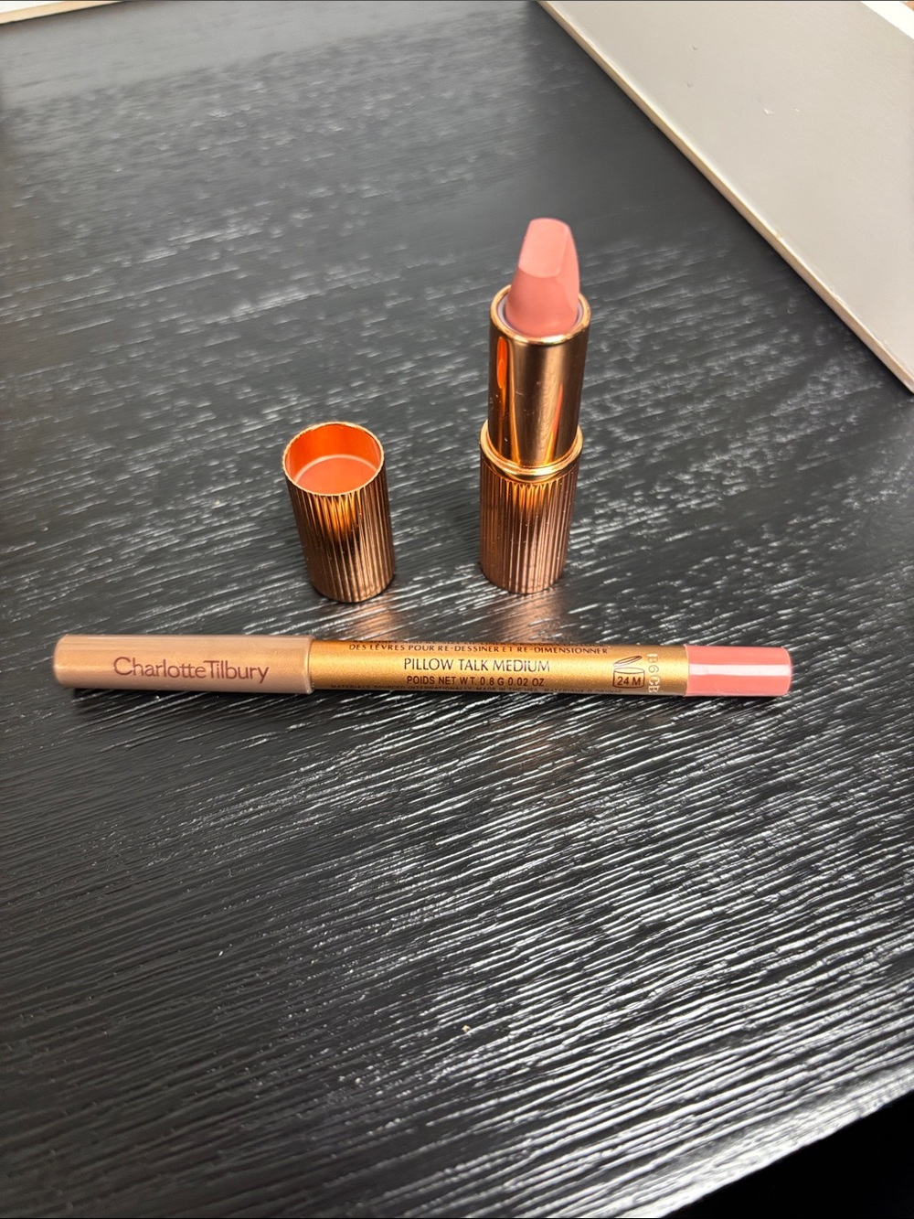 2pc bundle Charlotte Tilbury Pillow Talk Lipstick & Medium Lip Pencil Liner Set